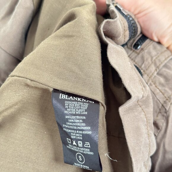 Blank NYC Tencel Moto Jacket Olive Green Brown Small - Picture 6 of 10